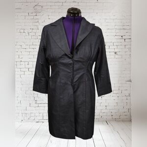 NWT Karen Kane 100% Silk Lightweight Coat Lined Navy Blue